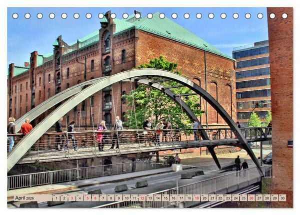 Produktbild: Hamburg - Ein Tag in der Speicherstadt (Tischkalender 2026 DIN A5 quer), CALVENDO Monatskalender