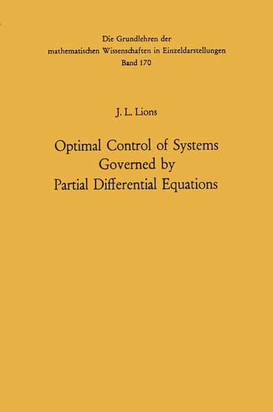Produktbild: Optimal Control of Systems Governed by Partial Differential Equations