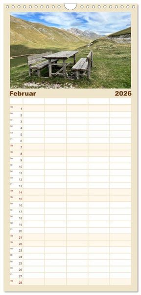 Produktbild: Familienplaner 2026 - Abruzzen - wild und romantisch mit 5 Spalten (Wandkalender, 21 x 45 cm) CALVENDO