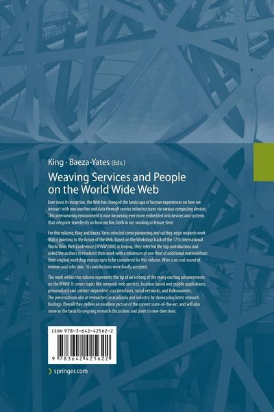 Produktbild: Weaving Services and People on the World Wide Web