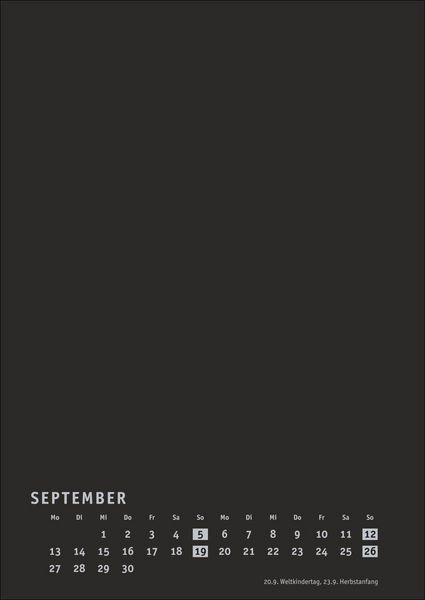 Produktbild: Premium-Bastelkalender schwarz A4 2027