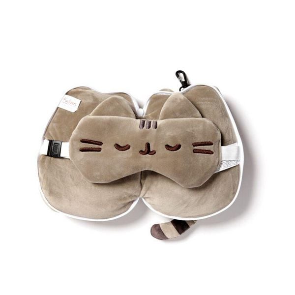 Produktbild: Relaxeazzz Pl&uuml;sch Pusheen Katze Reisekissen & Schlafmaske
