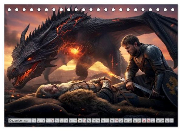 Produktbild: Beowulf &ndash; Die Saga des Drachenbezwingers (Tischkalender 2027 DIN A5 quer), CALVENDO Monatskalender