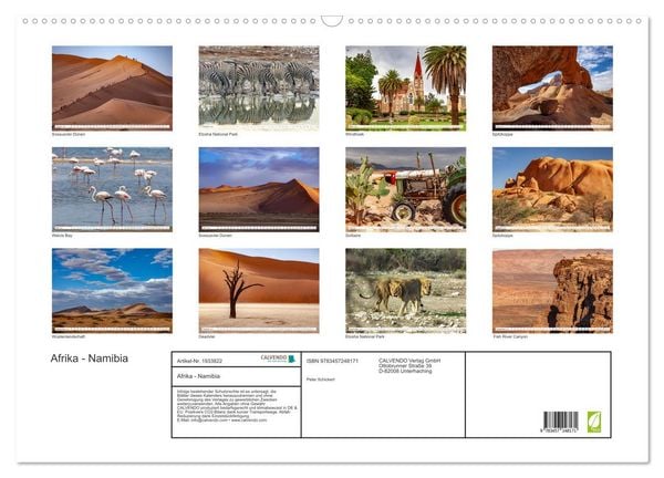 Produktbild: Afrika - Namibia (Wandkalender 2026 DIN A2 quer), CALVENDO Monatskalender
