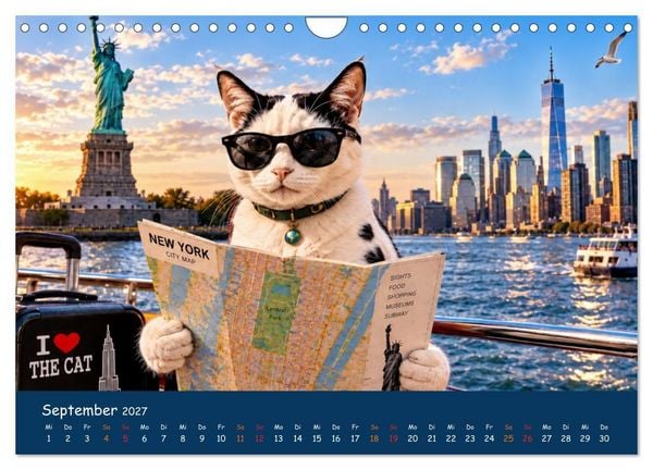 Produktbild: Eine Katze reist um die Welt (Wandkalender 2027 DIN A4 quer), CALVENDO Monatskalender