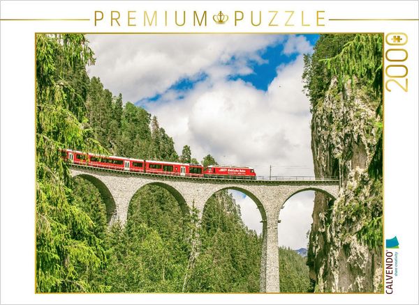 CALVENDO Puzzle Der Landwasser Viadukt | 2000 Teile Lege-Größe 90x67cm Foto-Puzzle für glückliche Stunden