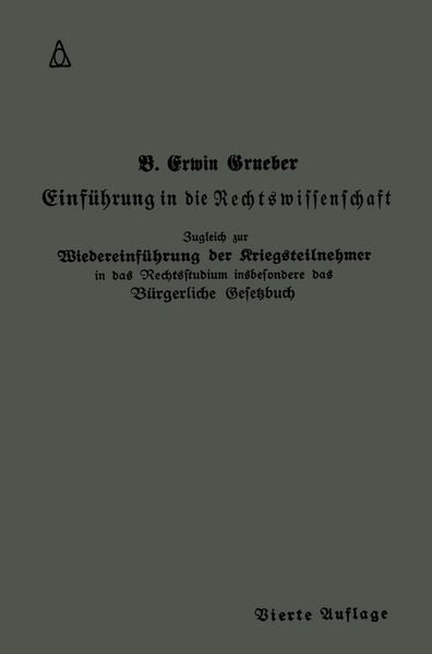 Produktbild: Einf&uuml;hrung in die Rechtswissenschaft