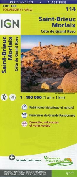 Saint-Brieuc Morlaix 1:100 000, Karte von Collectif Ign, IGN Frankreich, 978-2-7585-4363-3