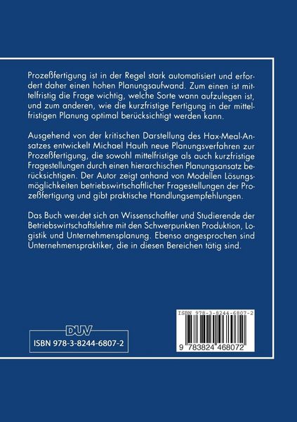 Produktbild: Hierarchisch integrierte Planungsans&auml;tze in der Proze&szlig;fertigung
