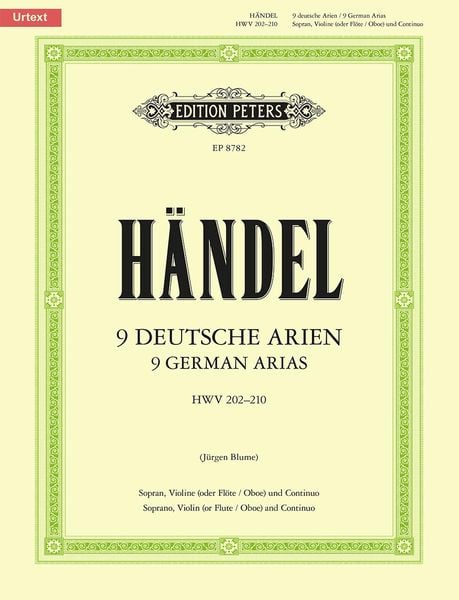 9 Deutsche Arien HWV 202-210 / URTEXT