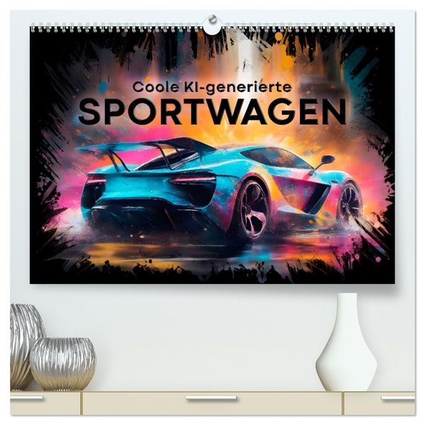 Coole KI-generierte SPORTWAGEN (Tischkalender 2024 DIN A5