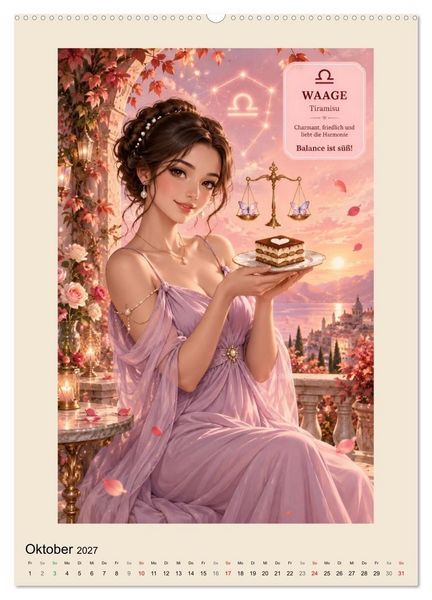 Produktbild: Was dein Sternzeichen nascht (Wandkalender 2027 DIN A2 hoch), CALVENDO Monatskalender