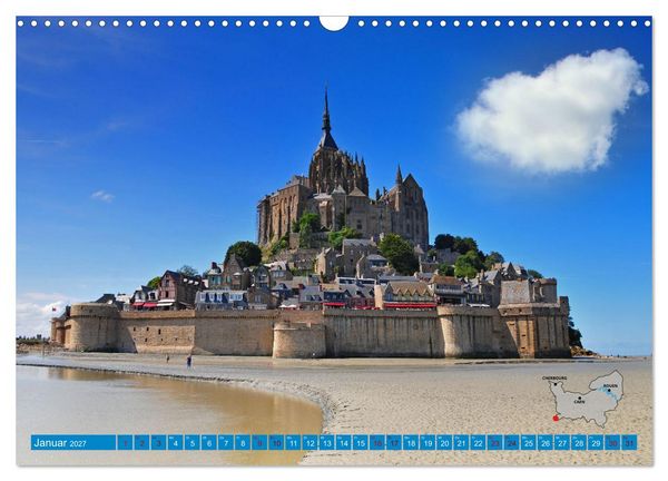 Produktbild: Die K&uuml;sten der Normandie vom Mont Saint-Michel bis &Eacute;tretat (Wandkalender 2027 DIN A3 quer), CALVENDO Monatskalender