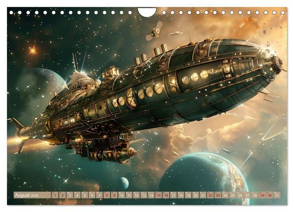 Produktbild: Steampunk im Weltall (Wandkalender 2026 DIN A4 quer), CALVENDO Monatskalender