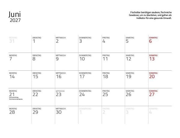 Produktbild: Otter Kalender 2027 Wandkalender Eintragkalender