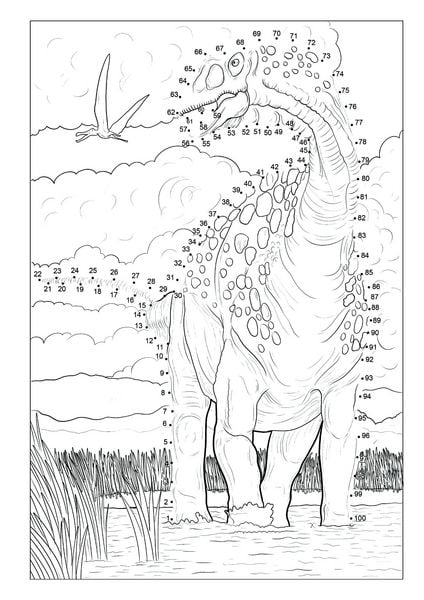 Produktbild: Punkt-zu-Punkt Dinosaurier Malbuch f&uuml;r Kinder von 7&ndash;10 Jahren mit 50 authentischen Ausmalbildern