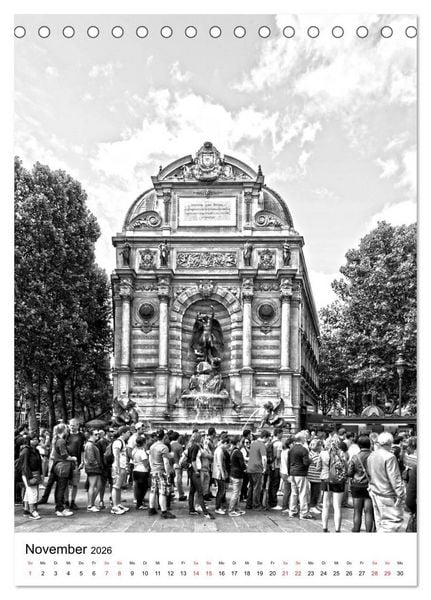 Produktbild: Paris schwarz wei&szlig; 2026 (Tischkalender 2026 DIN A5 hoch), CALVENDO Monatskalender
