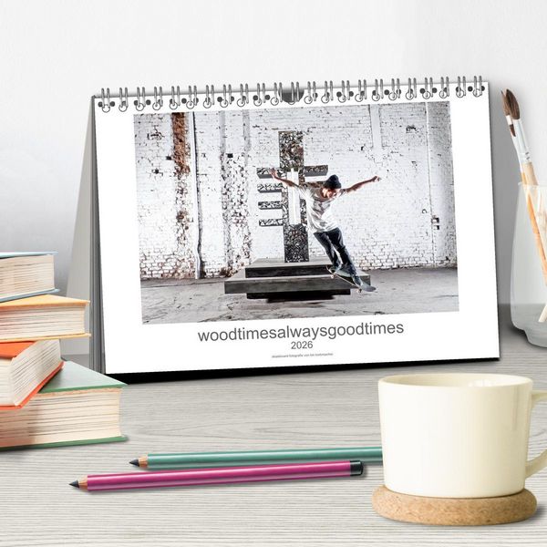 Produktbild: woodtimesalwaysgoodtimes - skateboard fotografie von tim korbmacher (Tischkalender 2026 DIN A5 quer), CALVENDO Monatskalender