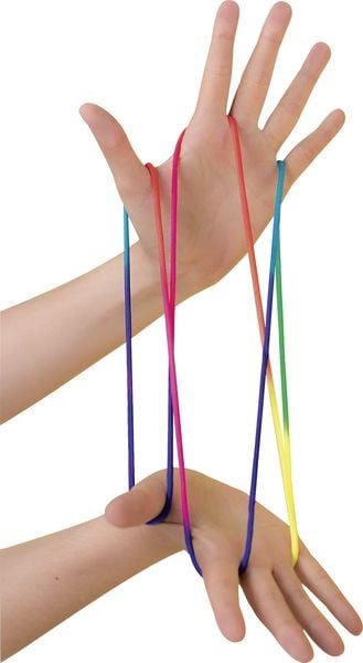 Produktbild: Folia Finger Twist, Fadenspiel 160cm, regenbogen