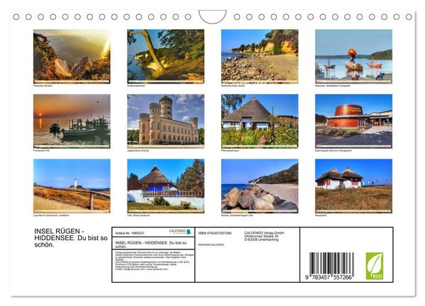 Produktbild: INSEL R&Uuml;GEN - HIDDENSEE. Du bist so sch&ouml;n. (Wandkalender 2026 DIN A4 quer), CALVENDO Monatskalender