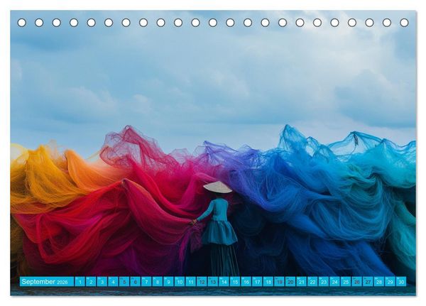 Produktbild: Netzpoesie: Ein Jahr in Farben (Tischkalender 2026 DIN A5 quer), CALVENDO Monatskalender