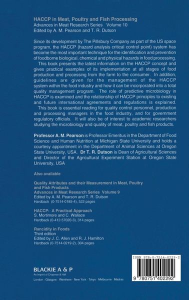 Produktbild: HACCP in Meat, Poultry, and Fish Processing