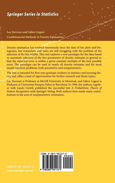 Produktbild: Combinatorial Methods in Density Estimation