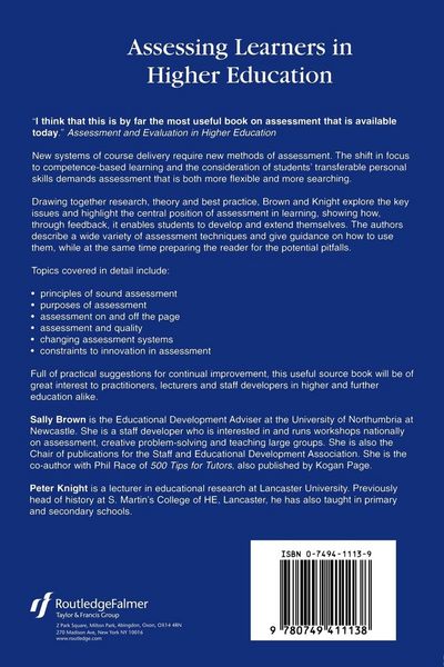 Produktbild: Assessing Learners in Higher Education