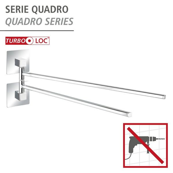 Produktbild: Turbo-Loc&reg; Edelstahl Handtuchhalter 2 Arme Quadro, rostfrei