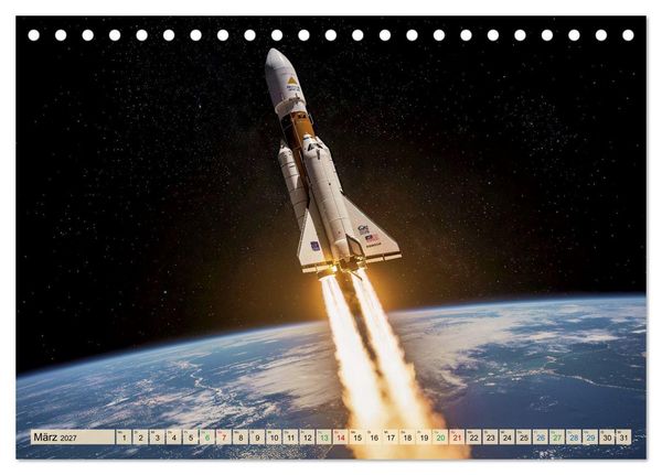 Produktbild: Wettrennen ins All (Tischkalender 2027 DIN A5 quer), CALVENDO Monatskalender