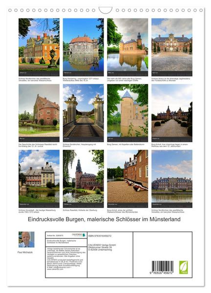 Produktbild: Eindrucksvolle Burgen, malerische Schl&ouml;sser im M&uuml;nsterland (Wandkalender 2026 DIN A3 hoch), CALVENDO Monatskalender