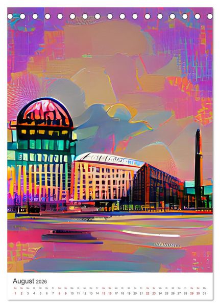 Produktbild: Illustrierte Europ&auml;ische St&auml;dte (Tischkalender 2026 DIN A5 hoch), CALVENDO Monatskalender