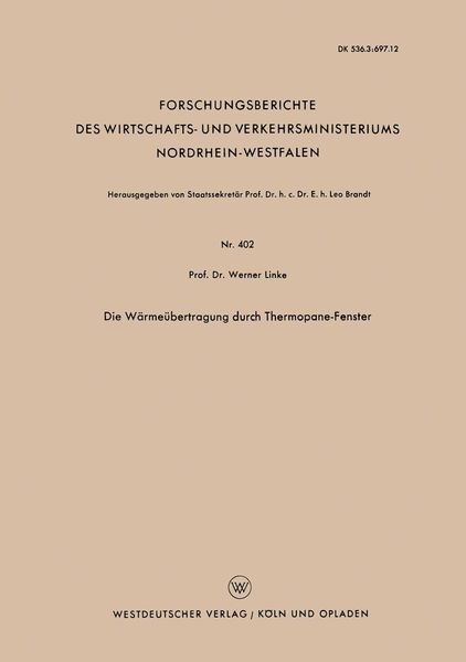 Produktbild: Die W&auml;rme&uuml;bertragung durch Thermopane-Fenster