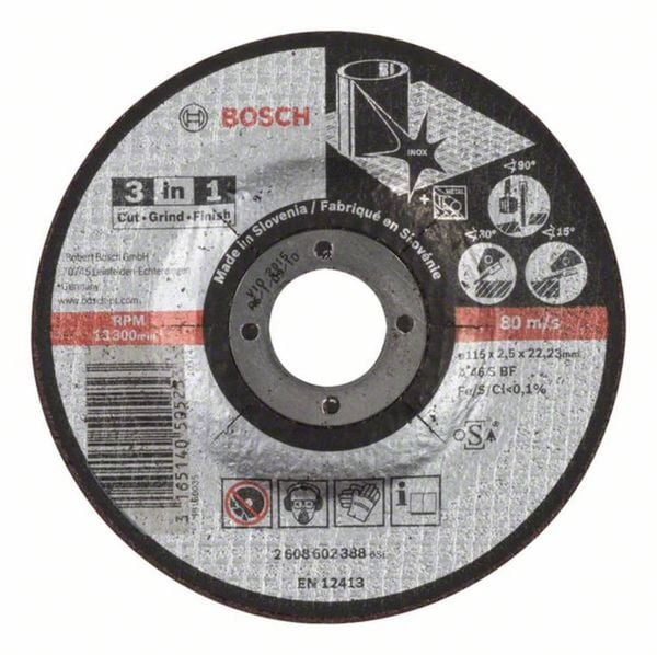 Bosch Accessories 2608602388 Trennscheibe gekröpft 115mm 1 St. Metall