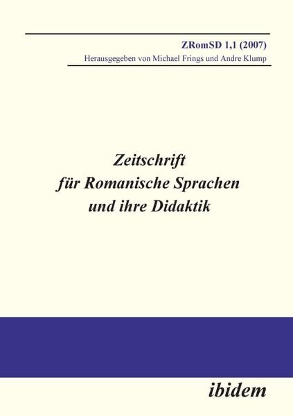 Produktbild: Zeitschrift f&uuml;r Romanische Sprachen und ihre Didaktik. Heft