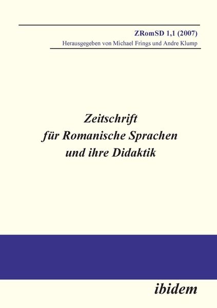 Produktbild: Zeitschrift f&uuml;r Romanische Sprachen und ihre Didaktik. Heft