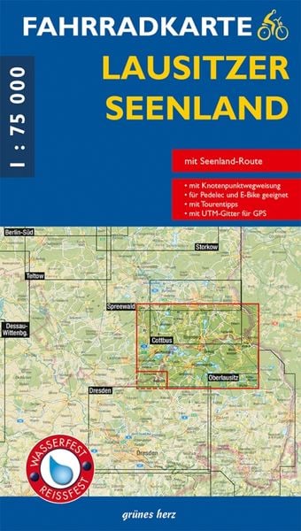 Fahrradkarte Lausitzer Seenland 1:75.000, Sonstige von , Grünes Herz, 978-3-86636-272-7