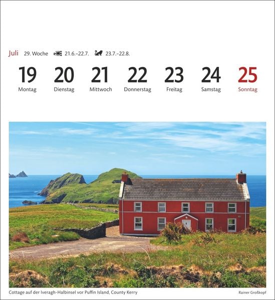 Produktbild: Irland Sehnsuchtskalender 2027 - Wochenkalender mit 53 Postkarten
