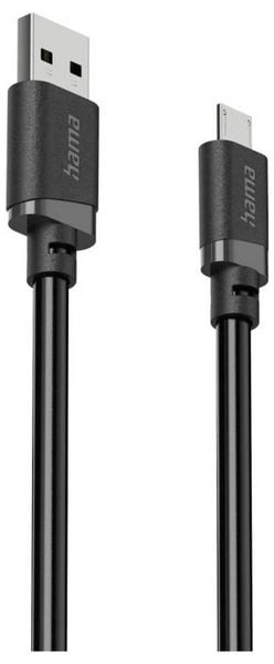 Produktbild: Hama USB-Kabel USB 2.0 USB-A Stecker, USB-Micro-A Stecker 2m Schwarz 00201804