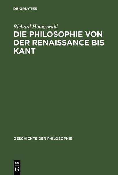 Produktbild: Die Philosophie von der Renaissance bis Kant