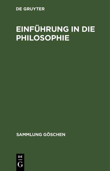Produktbild: Einf&uuml;hrung in die Philosophie