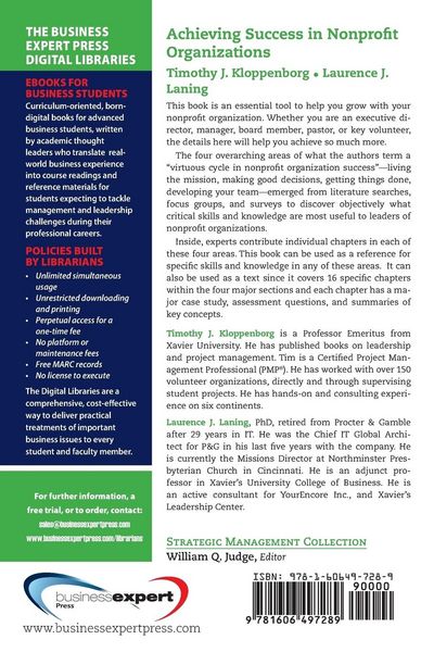 Produktbild: Achieving Success in Nonprofit Organizations