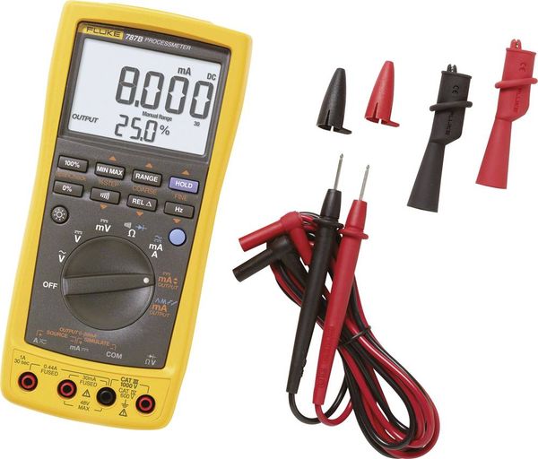 Produktbild: Fluke 787B Hand-Multimeter digital Prozess-Stromausgabe CAT III 1000 V, CAT IV 600 V Anzeige (Counts): 30000