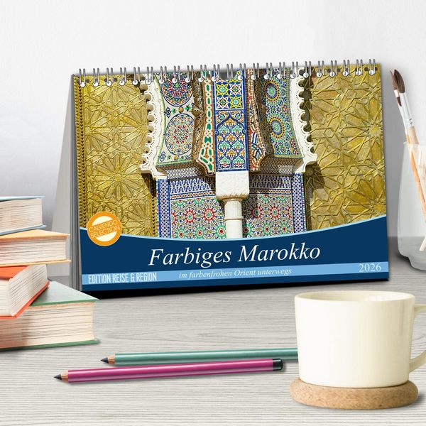 Produktbild: Farbiges Marokko (Tischkalender 2026 DIN A5 quer), CALVENDO Monatskalender