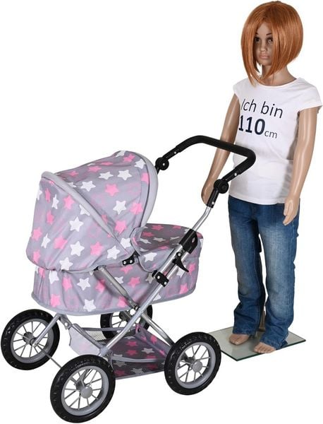 Produktbild: Knorrtoys 63444 - Puppenwagen First Grey Pink, klappbar, Schieber h&ouml;henverstellbar