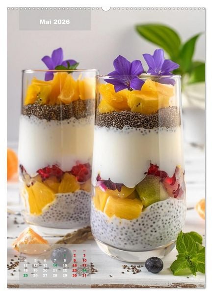 Produktbild: Vegane Dessertkreationen - S&uuml;&szlig;e K&ouml;stlichkeiten aus der veganen Backstube (Wandkalender 2026 DIN A2 hoch), CALVENDO Monatskalender
