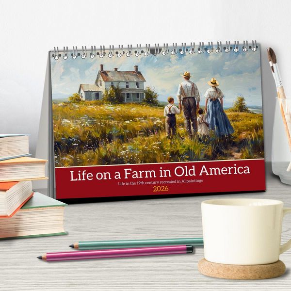 Produktbild: Life on a Farm in Old America (Desk Calendar 2026 DIN A5 landscape), CALVENDO 12 Month DeskCalendar