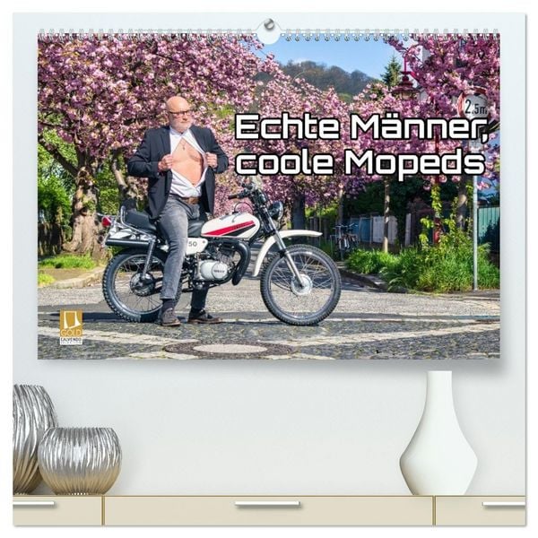 Produktbild: Echte M&auml;nner, coole Mopeds (hochwertiger Premium Wandkalender 2027 DIN A2 quer), Kunstdruck in Hochglanz