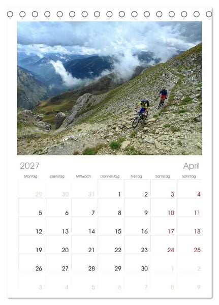 Produktbild: Tischplaner 2027 - Mountainbike Traumpfade (A5 Tischkalender zum Aufstellen) CALVENDO