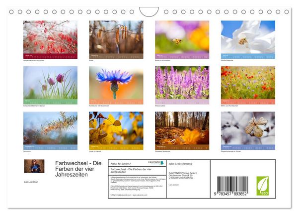 Produktbild: Farbwechsel - Die Farben der vier Jahreszeiten (Wandkalender 2026 DIN A4 quer), CALVENDO Monatskalender
